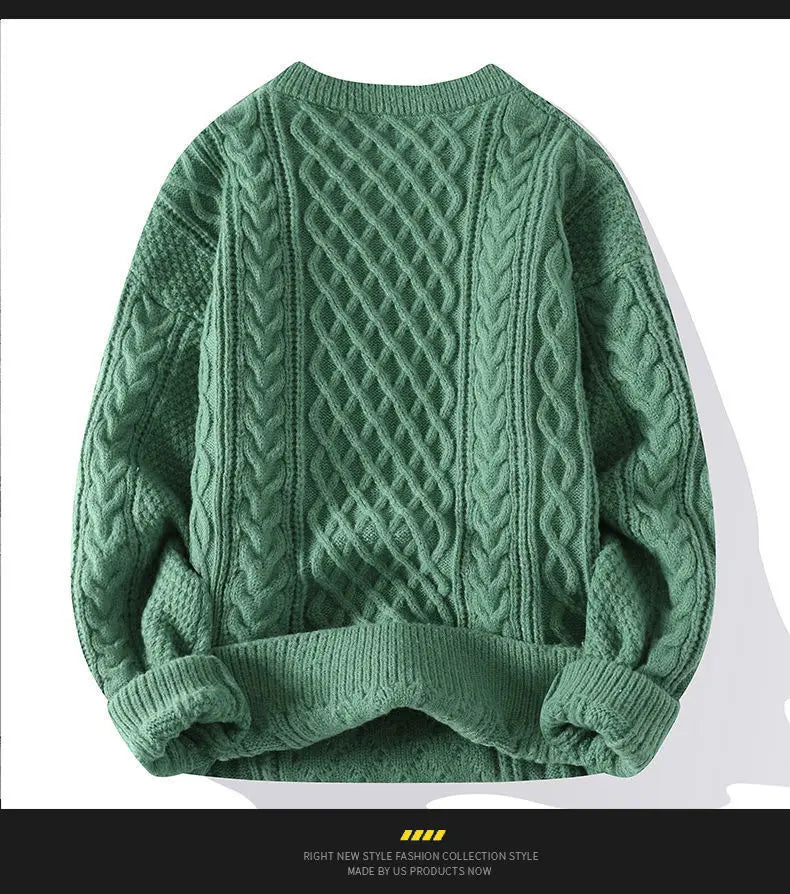 Sweater, Autumn and Winter Men's Thick Crumpled Sweater Jacket, Christmas Couple's Thread