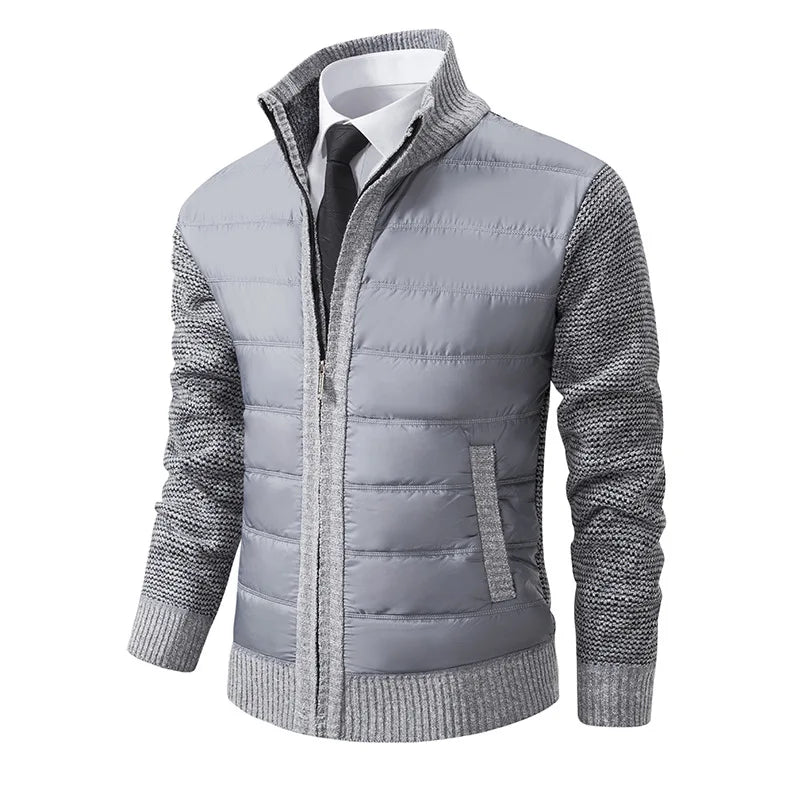 Autumn Winter Sweaters for Men Casual Knitted Sweaters Large Size Solid Color Plus Velvet Cardigan Knitted Sweater Cotton Coat