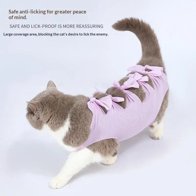 Pet Neutering Suit Cat Postoperative Recovery Clothes Anti-Licking Adjustable Wound Protective Clothing Pet Supplies