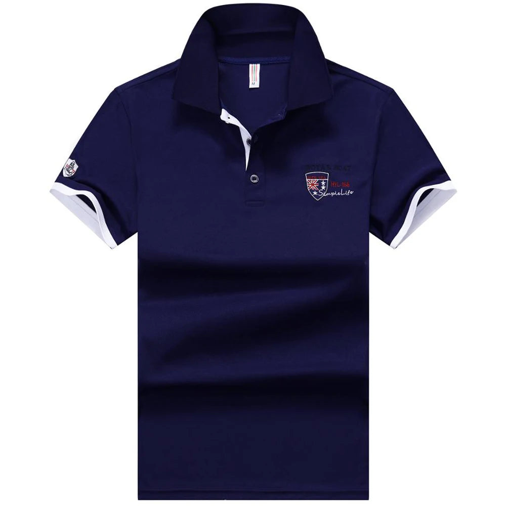 Polo Shirt Men Summer New Men's Short-Sleeved Polo Shirt Mens Embroidery Synthetic Fiber Fabric Youth Casual Business Polo Shirt