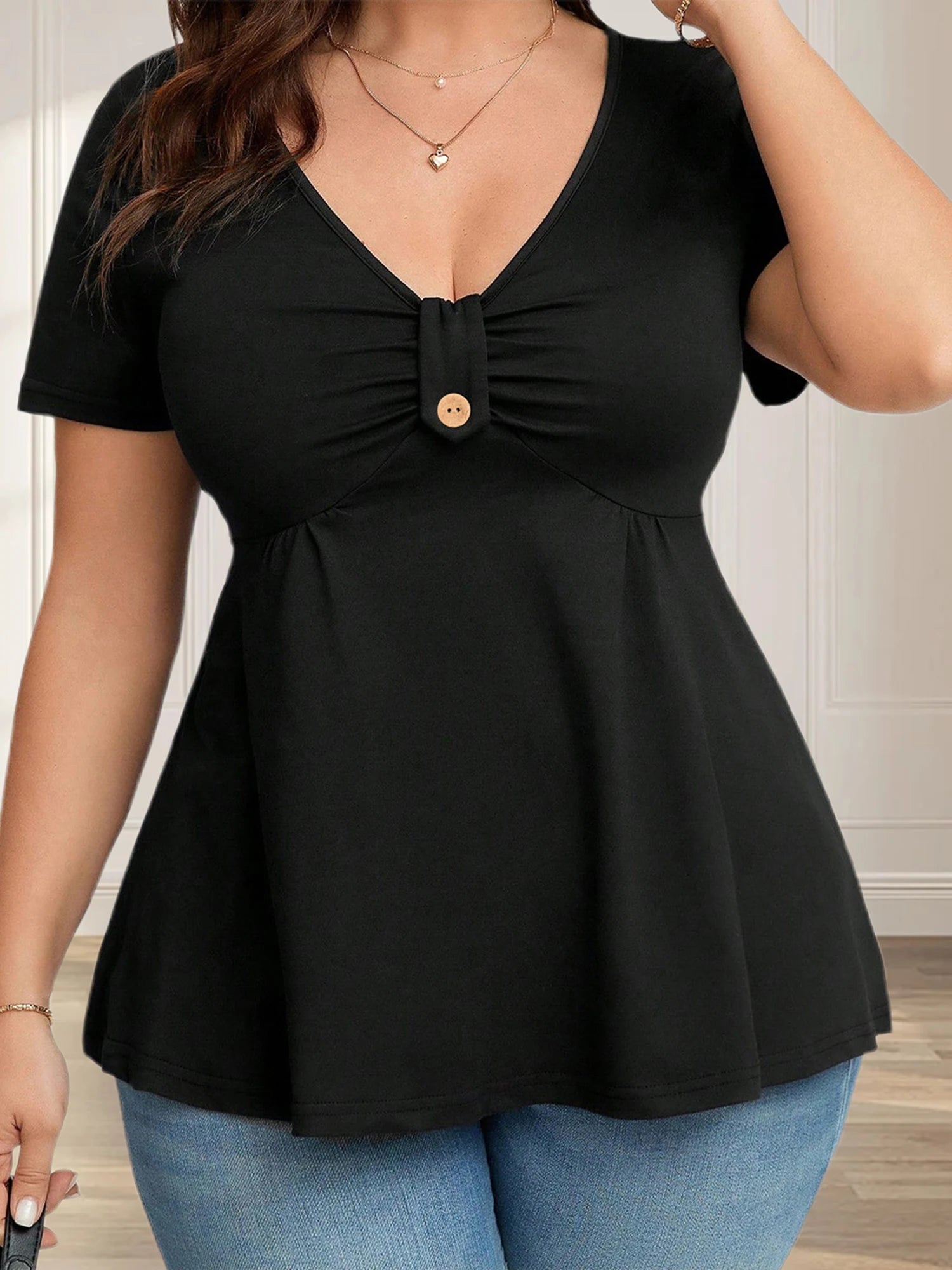 Velvet Slash Neck Top