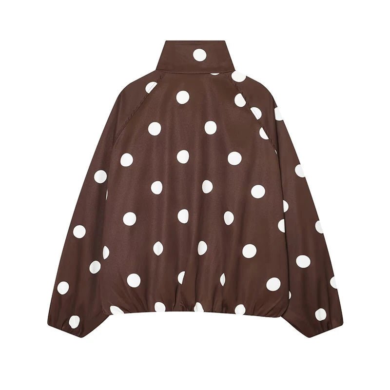Women's Jackets Fashion Polka Dot Jacket Autumn Women Long Sleeve Loose Jackets Coats Streetwear Female Outerwear Tops