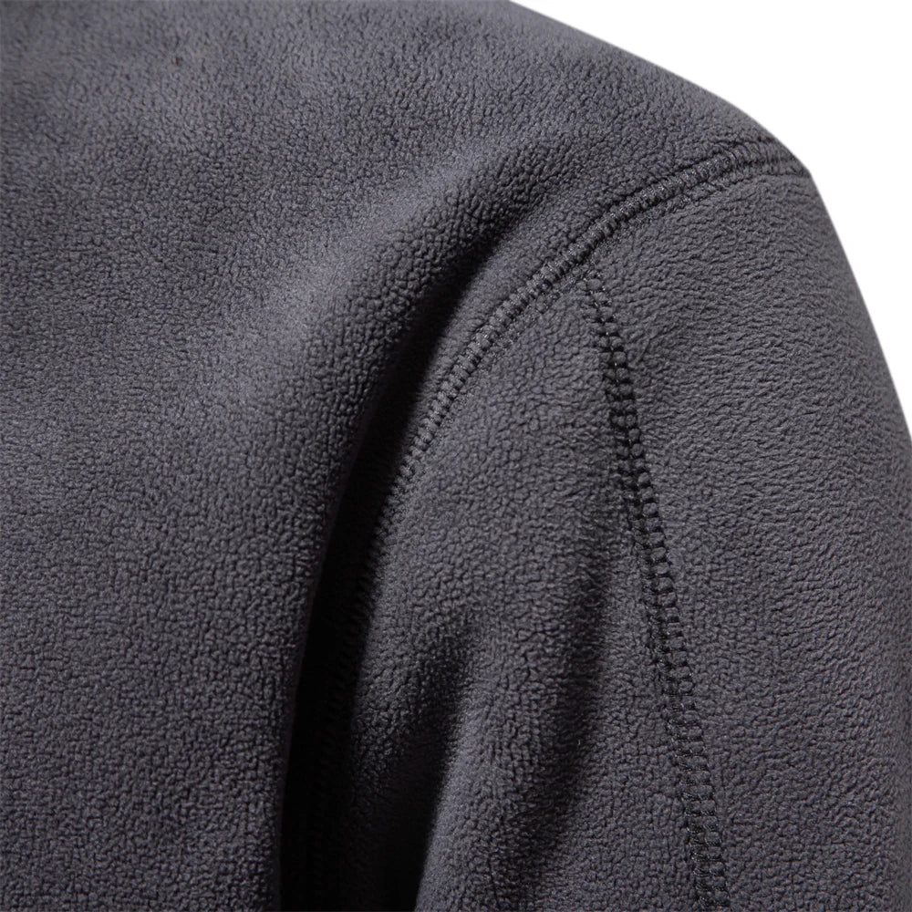 Thick Fleece Zip Neck Pullover