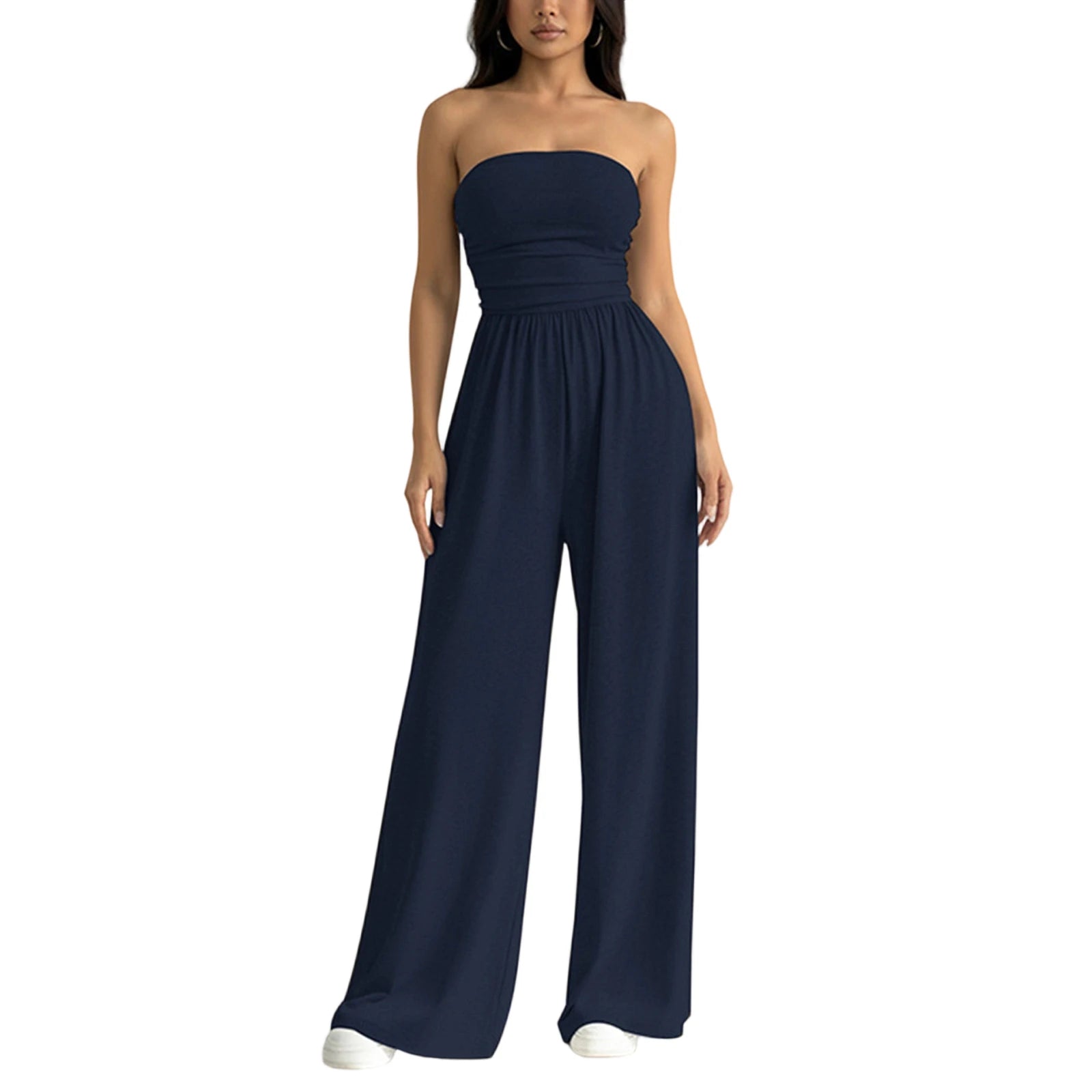 Strapless Wide Leg Casual Jumpsuit