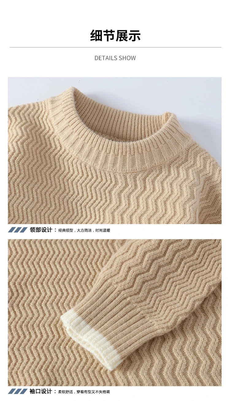 Men Casual Comfortable Warm Sweaters men round neck  Solid knitwear Men's High-Quality Fashion Trend Sweater 2025 Autumn/Winter