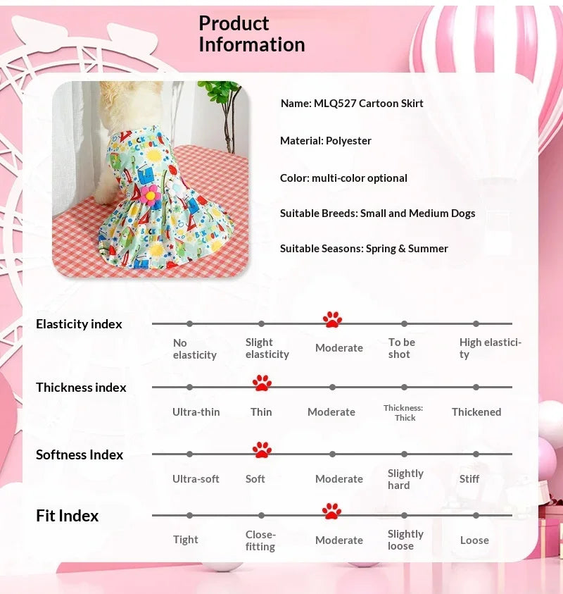 Adorable Printed Puppy Summer Dress