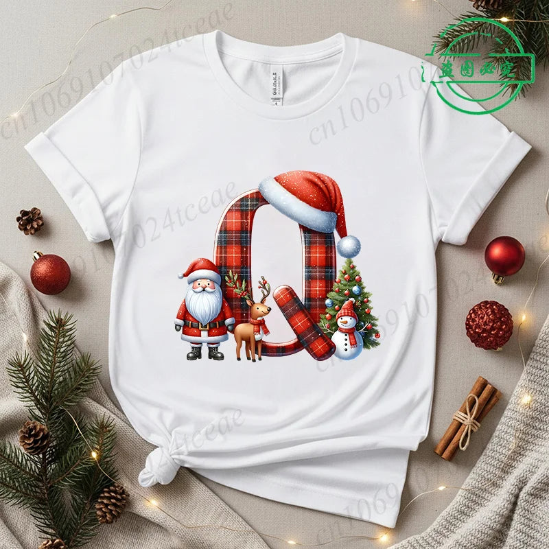 Festive Alphabet Holiday Casual Tee