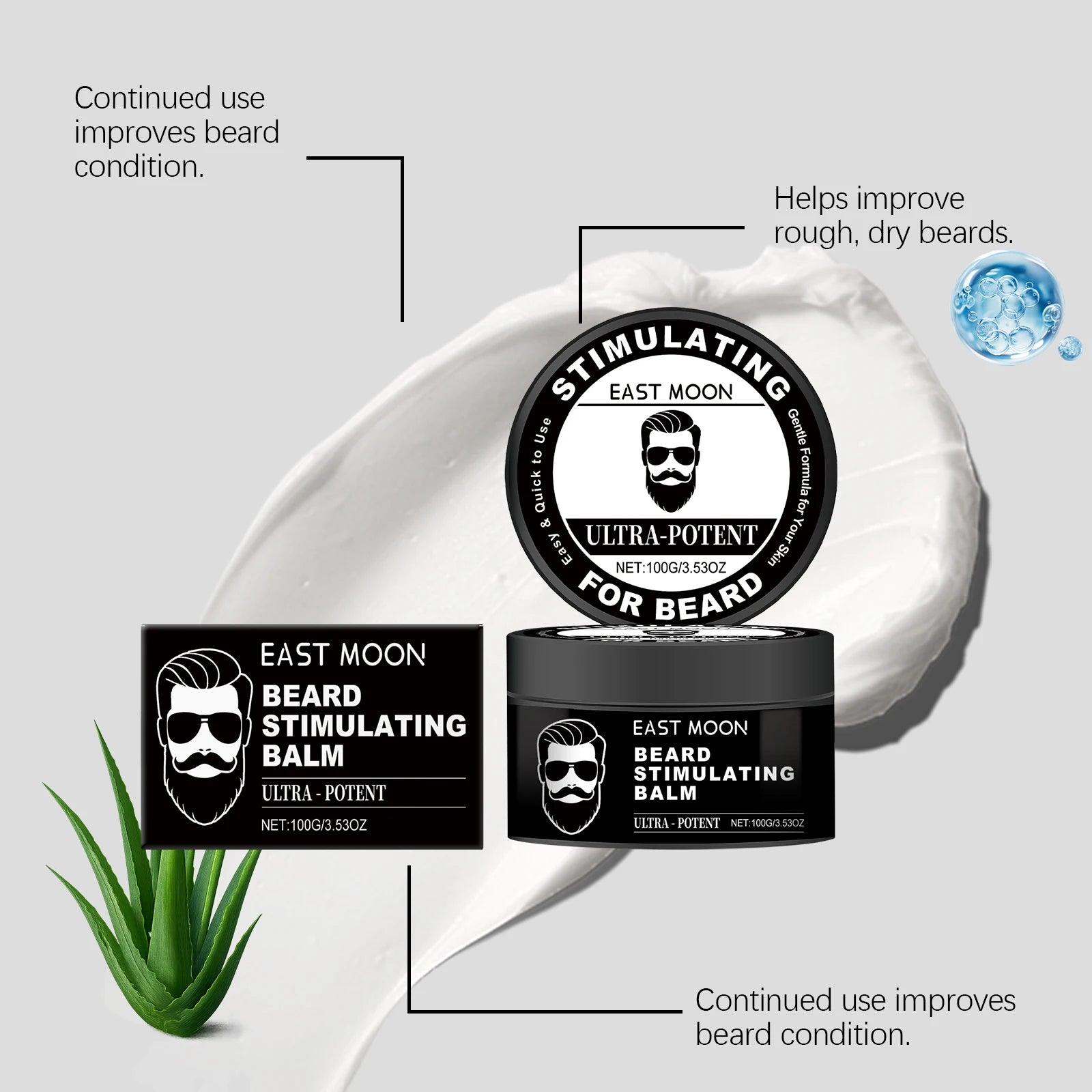 Men's Beard Care Balm – Softens Beards, Deep Nourishment, Soothes Redness, Non-Irritating, Suitable for Sensitive Skin