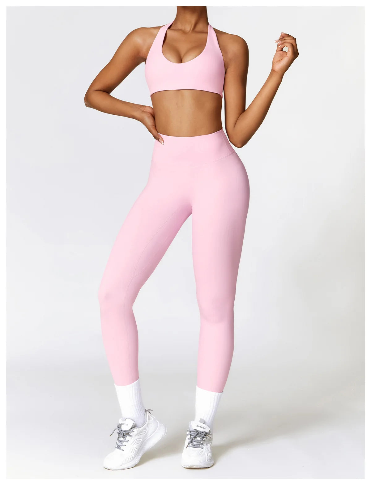 Fitness Leggings High Rise Hip Lift Brushed Soft Material For Ladies Outdoor Elastic Slim Fit Outer Wear Sports Tight Pants