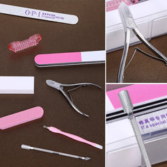 Nail Art Tools Set 9Pcs/lot Professional Files Buffer Sponge Block Brush Nail Scissors Kit With Cuticle Nipper Pushers Manic