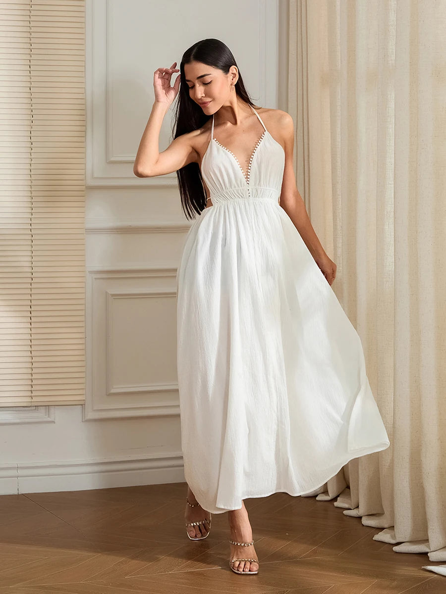 Maternity Ruched Empire Maxi Dress