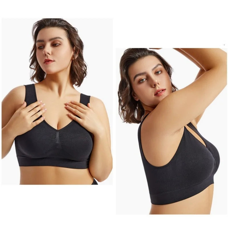 Seamless Sports Bras For Women Push-Up Bra Female Breathable Brassiere No Pads Bralette Solid Color Crop Top Sexy Lingerie S-5XL
