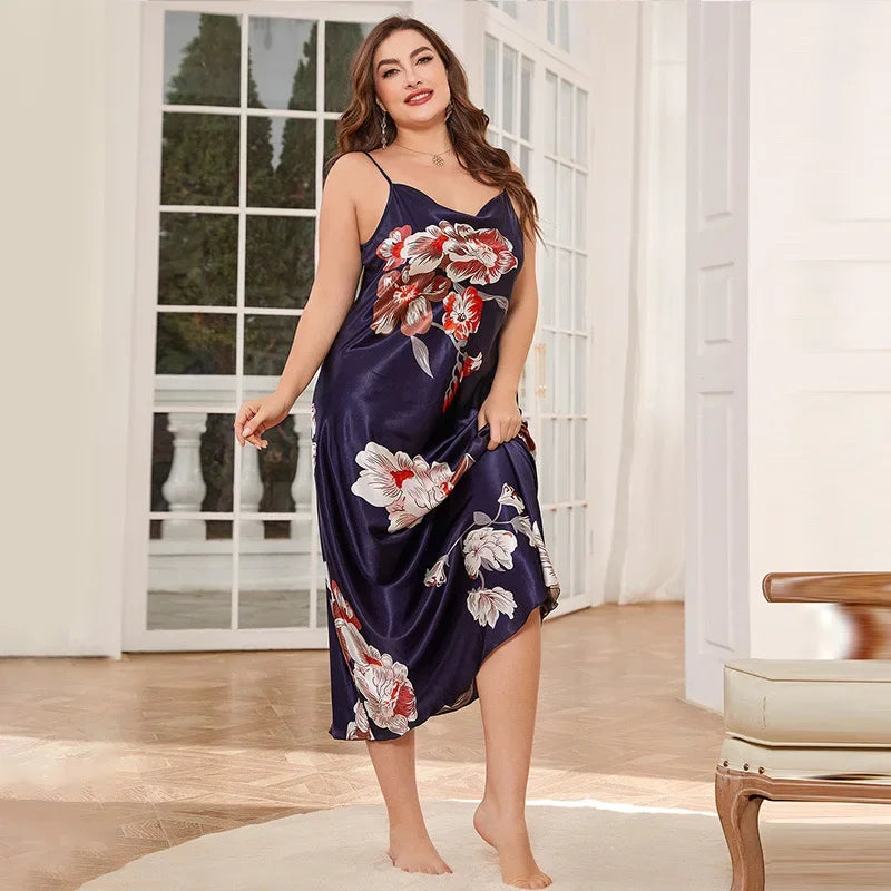 Plus Size Silk Slip Nightgown