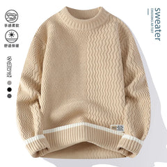 Men Casual Comfortable Warm Sweaters men round neck  Solid knitwear Men's High-Quality Fashion Trend Sweater 2025 Autumn/Winter
