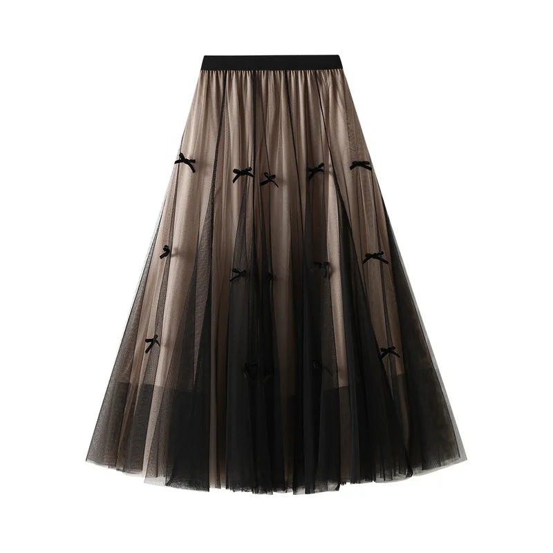 Women Skirt White Solid A-line Summer Simple Elegant Female French Style Fashion Vintage Long Skirt Oversized Women Skirt 0883