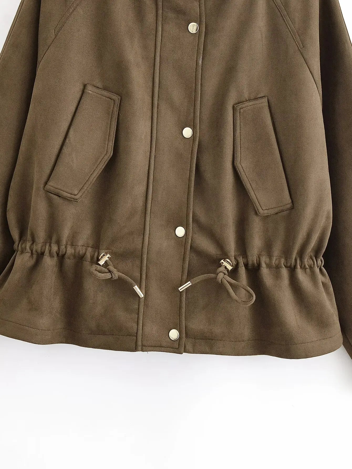 Elegant Hooded Double Breasted Jacket