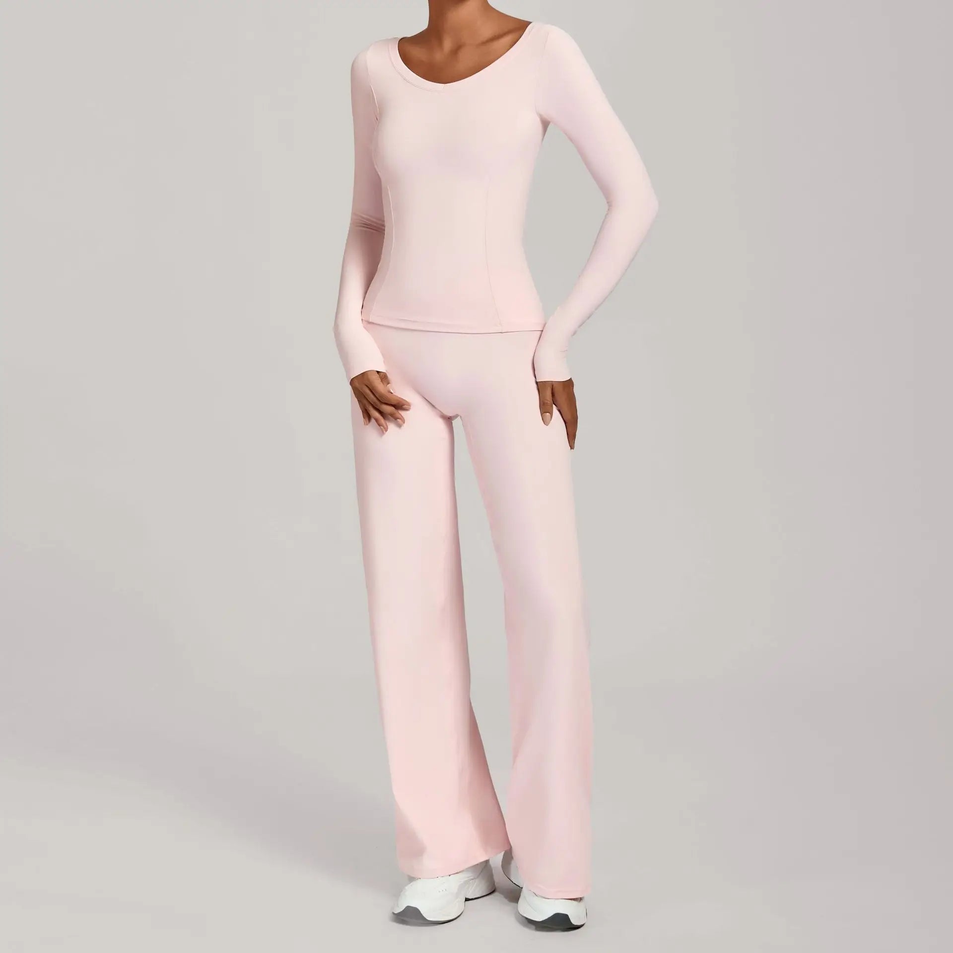 2PCS Yoga Set Women Yoga Pant Workout Tracksuit Sportswear Gym High Waist Straight Leg Bottoms Fitness Bta Sports Suit XP01