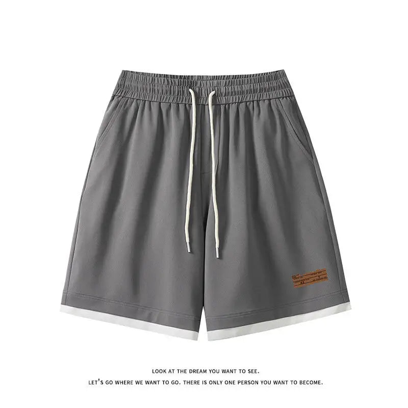 Men's Trendy 2-Piece Streetwear Co-ord Solid Color Short Sleeve T-Shirt And Drawstring Elastic Waist Shorts Set 5XL
