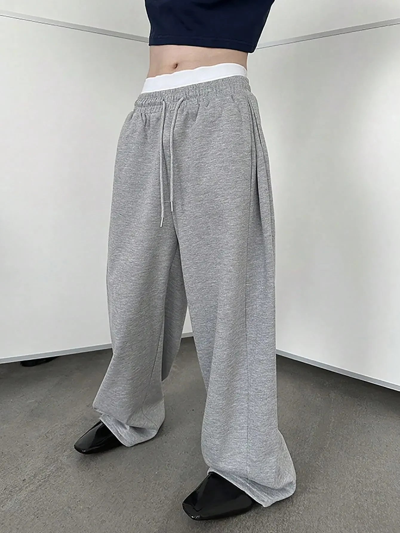 Men's Athletic Trainning Joggers Casual Loose Fit Sweatpants Spring Fall Fleece Lined Pants Elastic Waist Drawstring Trousers