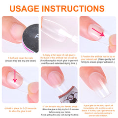 Super Strong Nail Glue For Press On False Nail Tips, Acrylic Fake Nails,Long-lasting Adhesion, Rhinestone Glue With Fast Drying