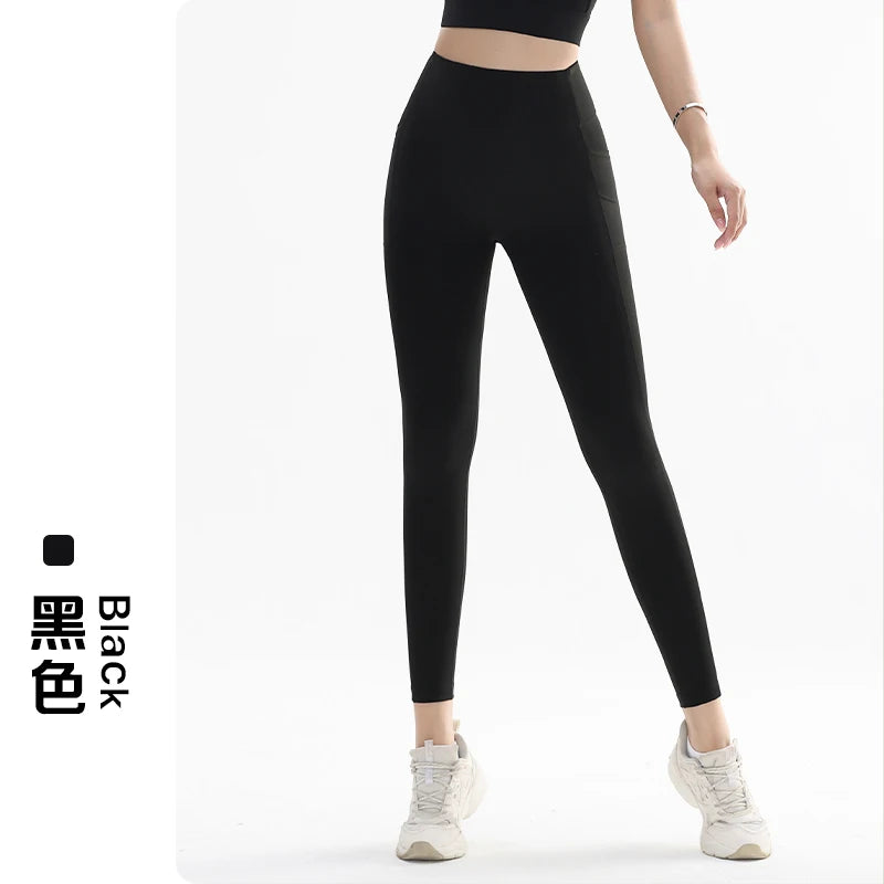 Yoga Leggings for Fitness Legging Sport Side Pocket Pants Female Soft High Waist Leggins Push Up Gym Tights Women
