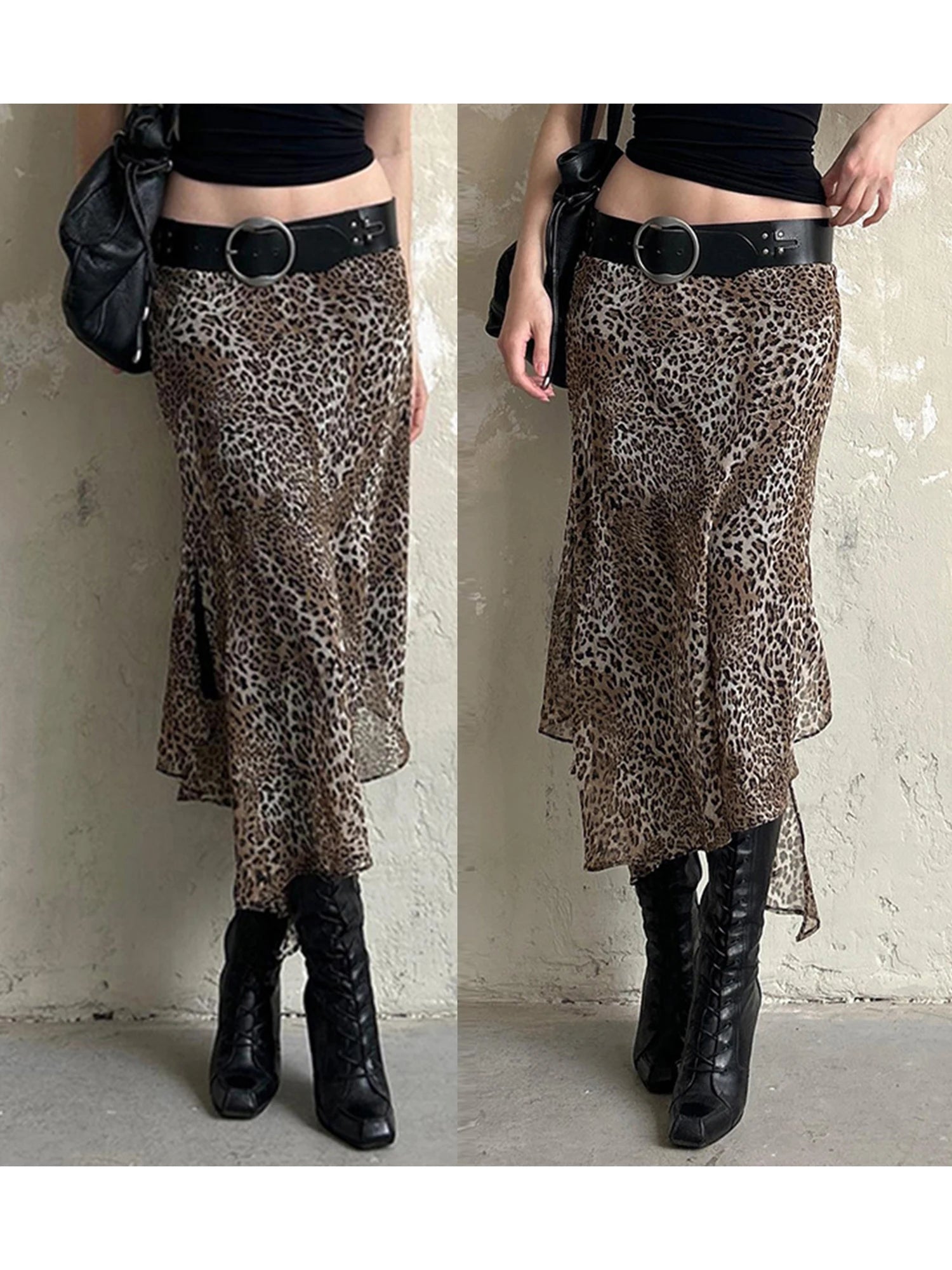 Pleated Floral High-Waist Midi Skirt