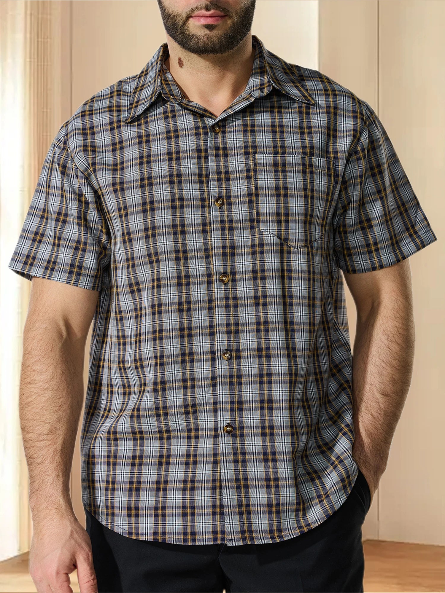 Summer Plaid Button Shirt