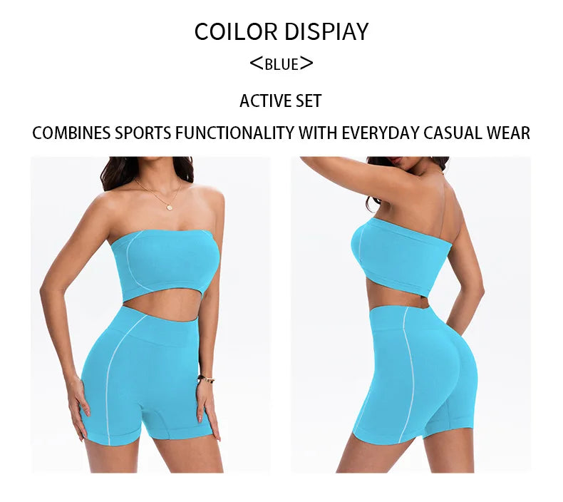 Women's Side Line Contrast Yoga Set Flat Seam Moisture Wicking Anti Rubbing Outdoor Workout Daily Trendy Fitness Two Piece Suit