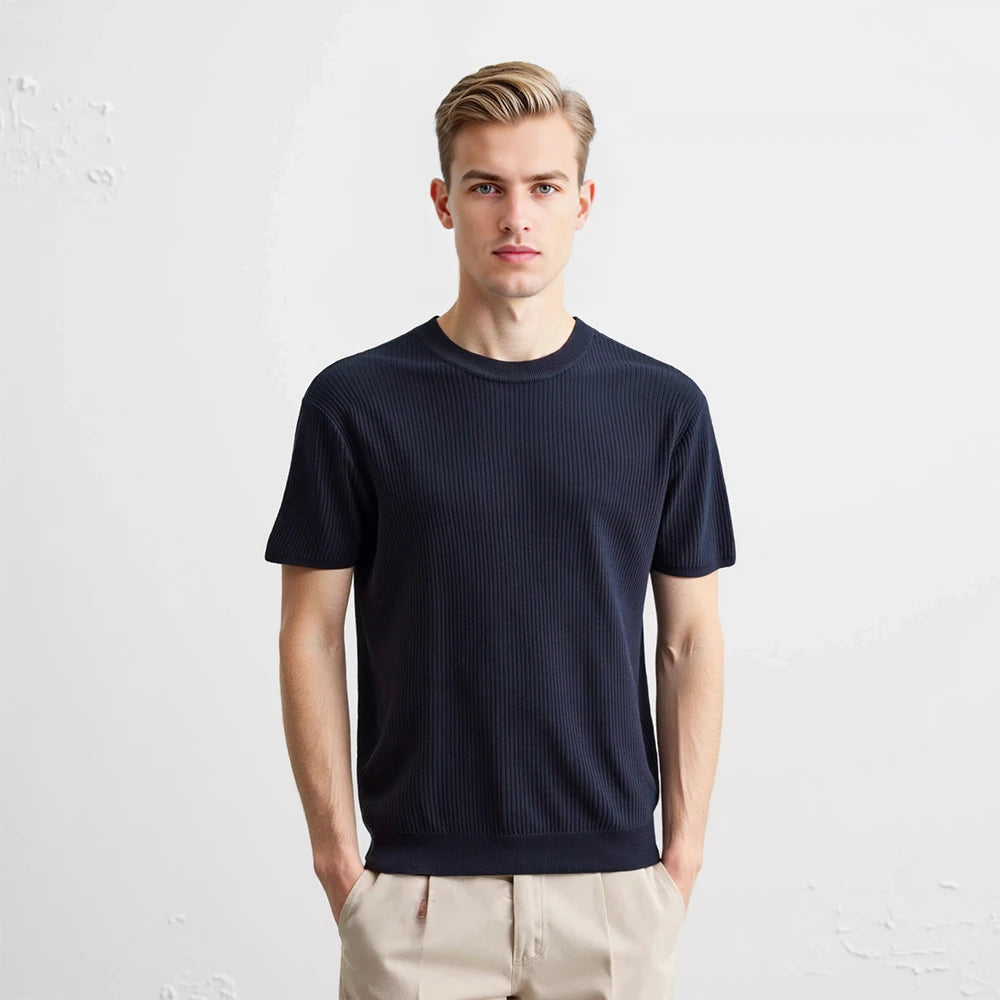 Knitted Smart Casual Tee Men
