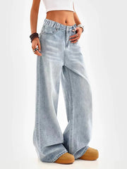 Retro Washed Wide Leg Jeans