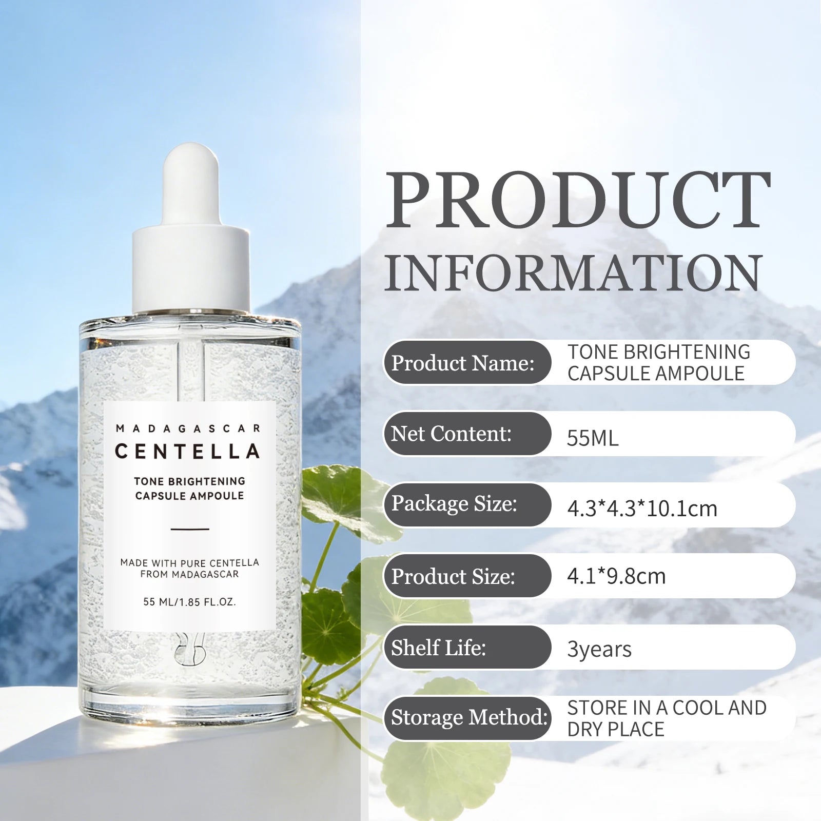 Centella Asiatica Tea Essence 55ml Soothing Skin Relief Hydrating Face Serum Calming Moisture Pores Face Care Essence