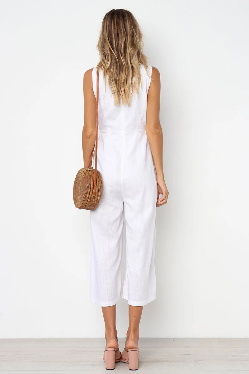 Urban V-Neck Streetwear Jumpsuit