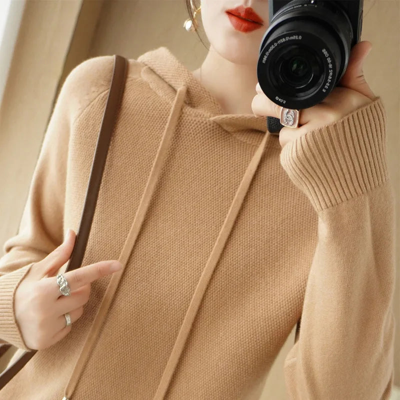 Soft Knit Hooded Pullover Sweater