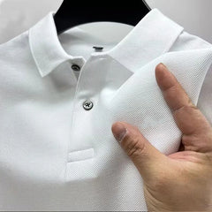 2025 Hot Sale Men's Summer Casual Breathable Comfortable Polo Shirt Men's Solid Color High Quality Short Sleeve T-Shirt ﻿