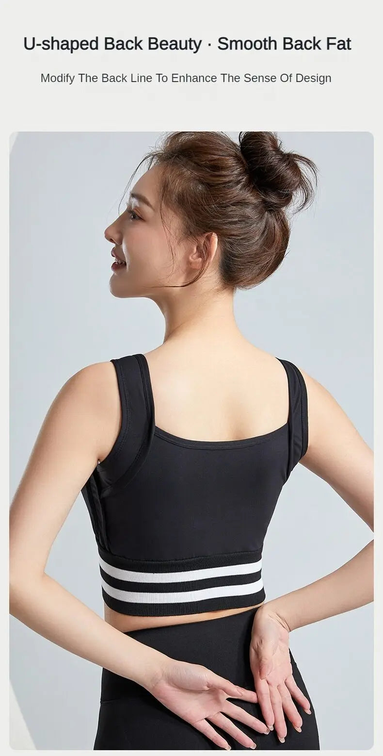 Sports Bras Zip Front For Women With Full Coverage Removable Padded Shockproof Yoga Underwear Workout Bra Running Fitness Vest