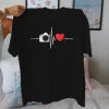 Camera Heartbeat Love Graphic Cotton T-Shirt