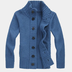 Buttoned Stand Collar Cardigan