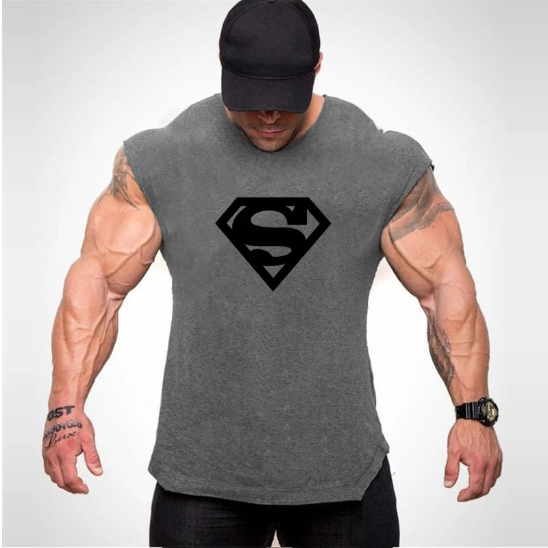 Mens Tank Tops Shirt Gym Tank Top Fitness Clothing Vest Sleeveless Cotton Man Canotte Bodybuilding Ropa Hombre Man Clothes Wear