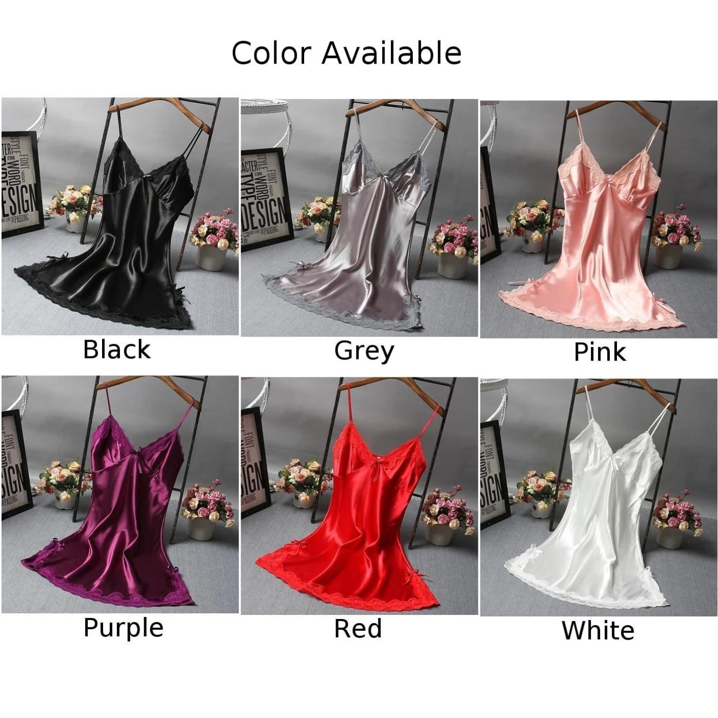 Lace V Neck Mini Nightgown