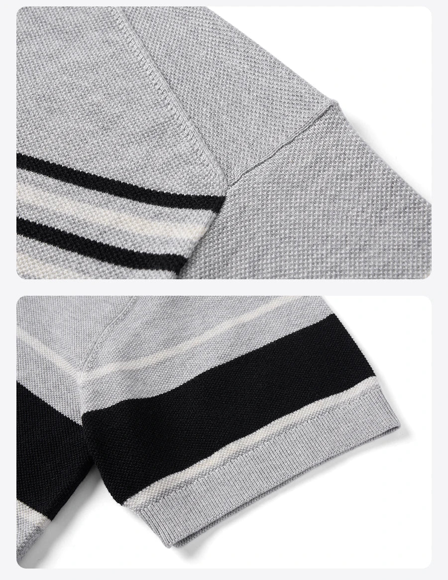 Oversize Striped Knit Summer Polo