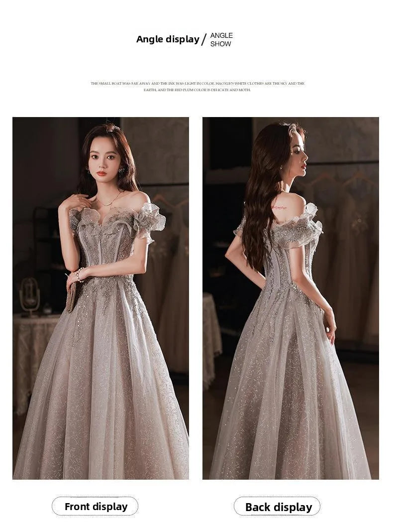 One Shoulder Fairy Style Evening Dress