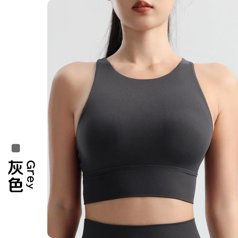 Women's Sports Bra, Shockproof and Beautiful Back Sports and Fitness Bra Shockproof and Anti Sagging Integrated Yoga Sports Vest