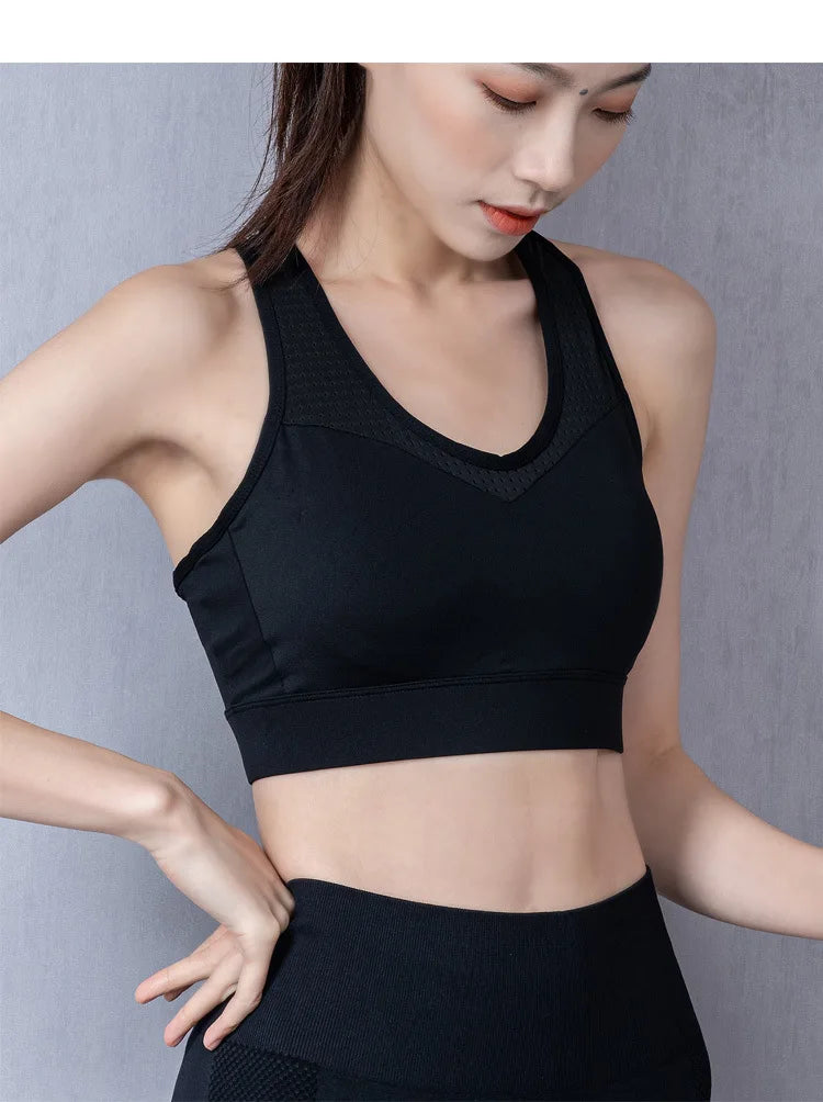 Plus Size Women's Sports Bra High Support Breathable Moisture Wicking Running Workout Fitness Athletic Underwear