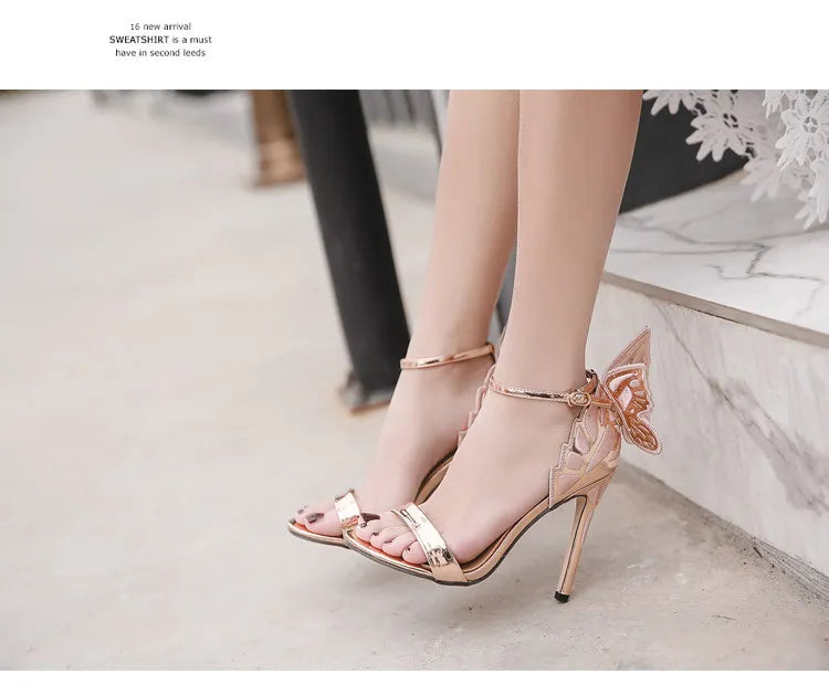 Fashion Women's High Heels Bow Women Sandals Patent Leather Open Toe Party Shoes Buckle Ultra High Heels Women Shoes New Zapatos