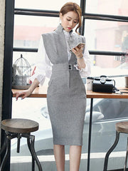 Elegant Sleeveless V-Neck Midi Dress