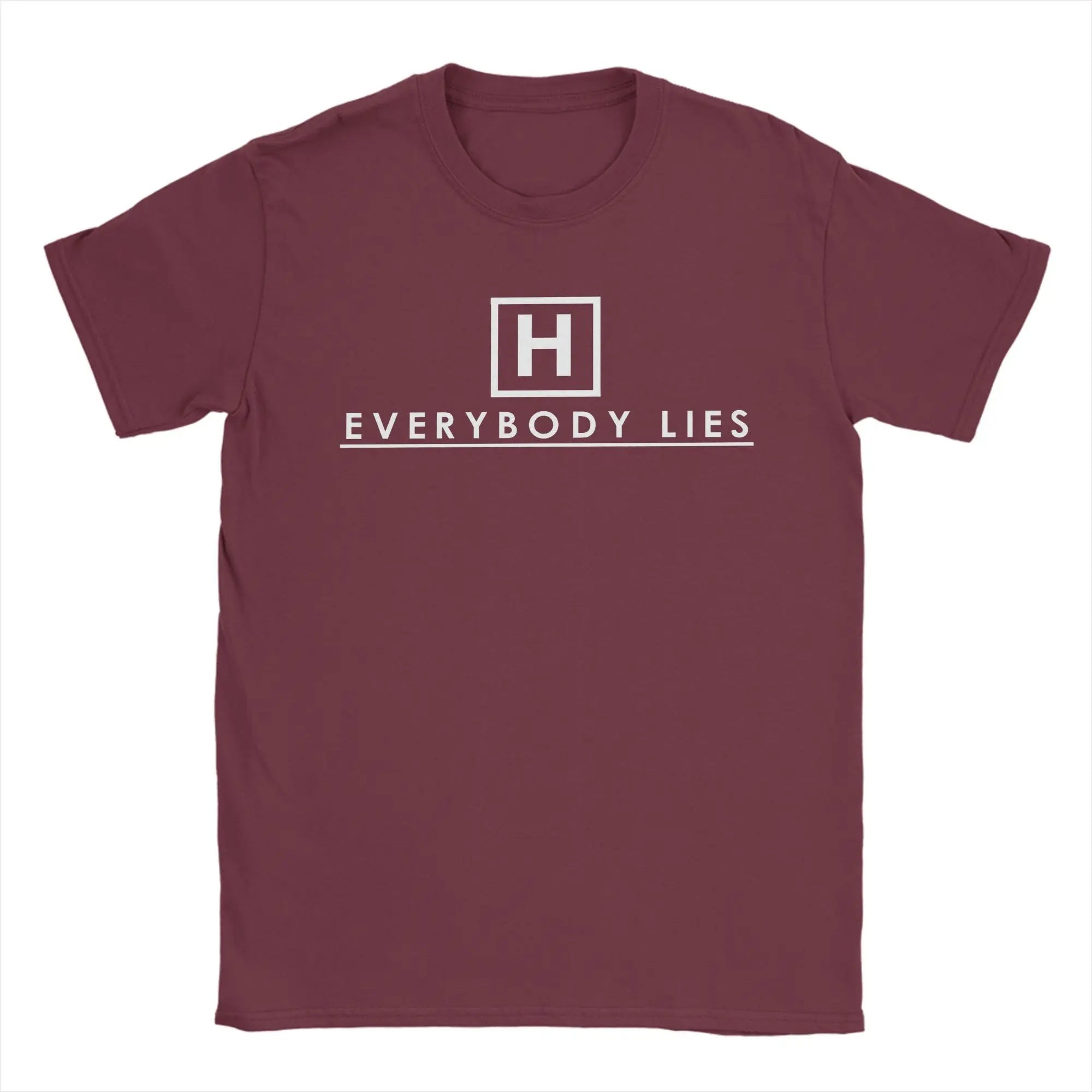 Men T-Shirts Dr Gregory House MD Vintage 100% Cotton Tees Short Sleeve Everybody Lies  T Shirts O Neck Clothes Adult