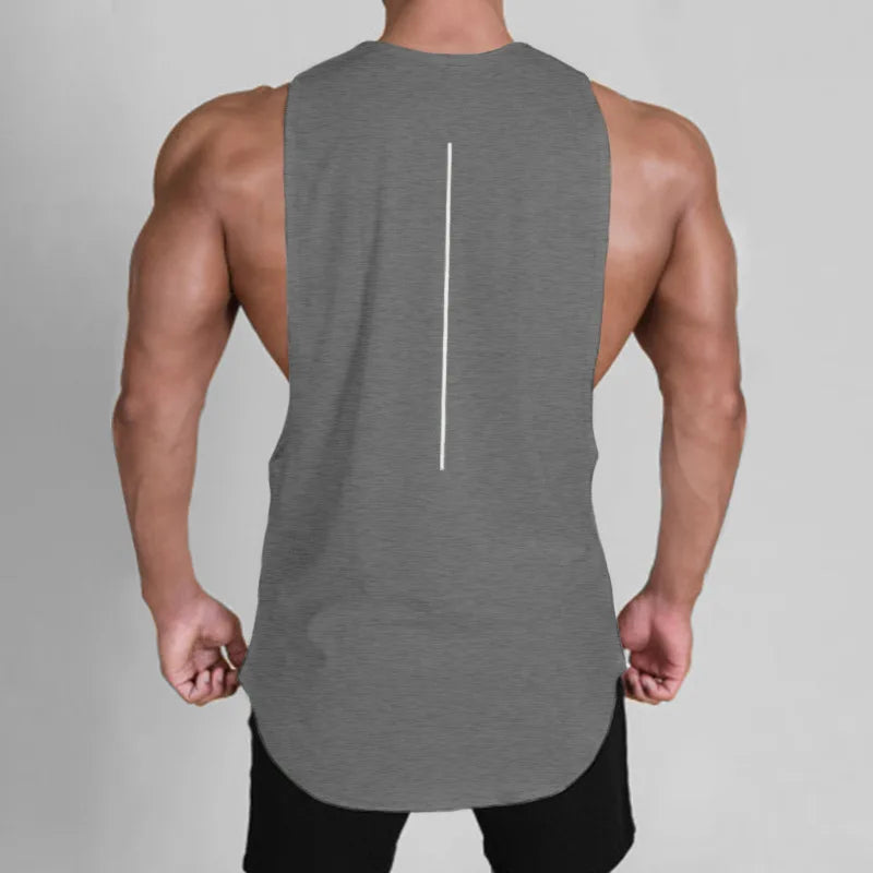 Men's Gym Clothing Summer Casual Tank Top Bodybuilding Sleeveless Shirt Sports Quick Dry Fitness Vest Workout Running Undershirt
