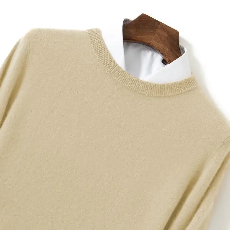Thick Solid V-Neck Pullover