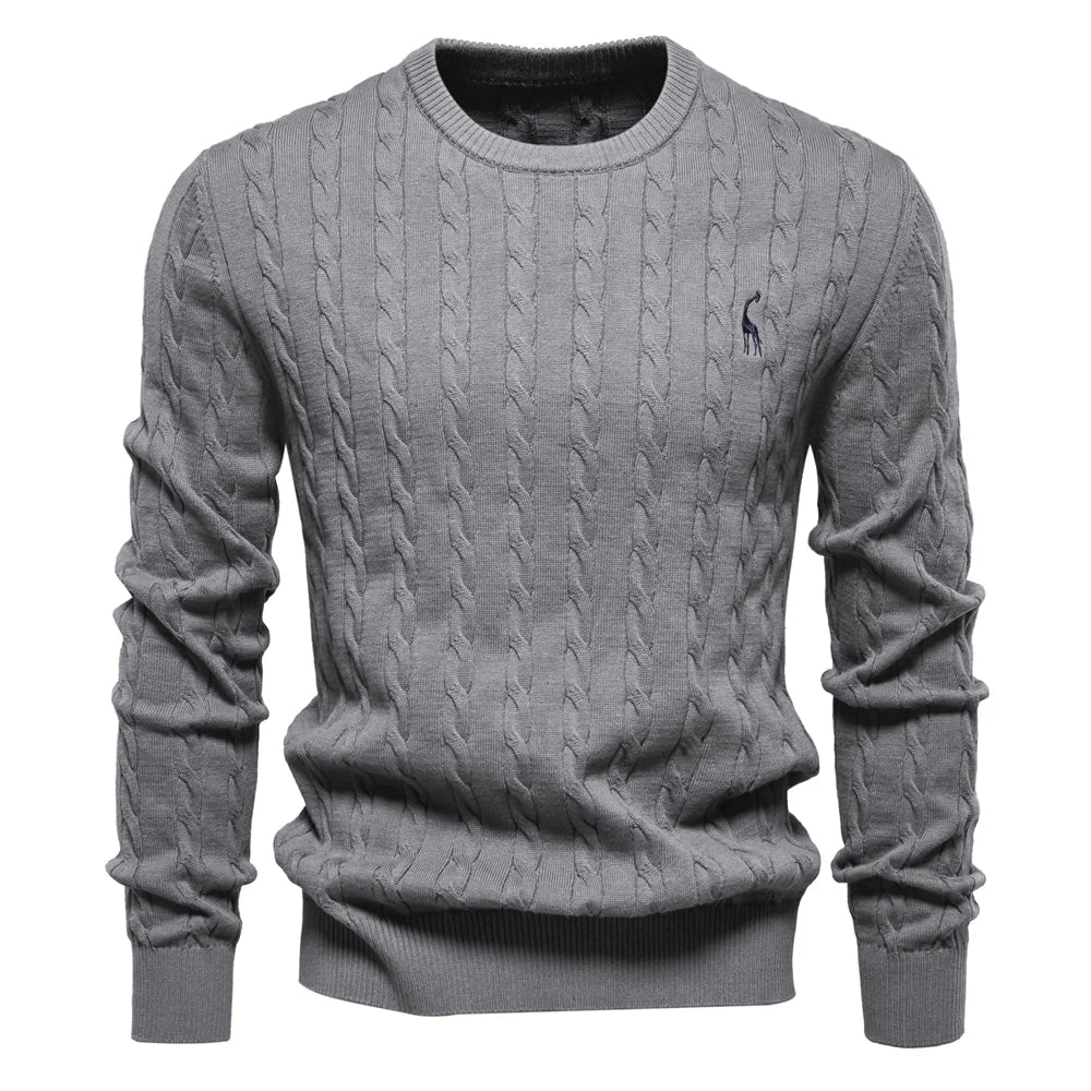 Giraffe Embroidered Knit Pullover