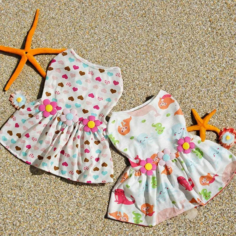 Adorable Printed Puppy Summer Dress